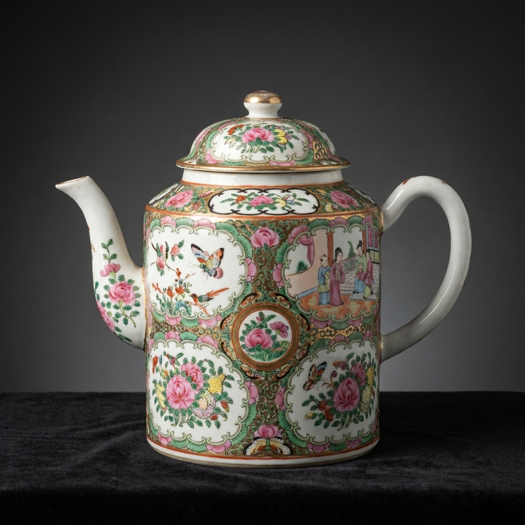 Rose medallion teapot
